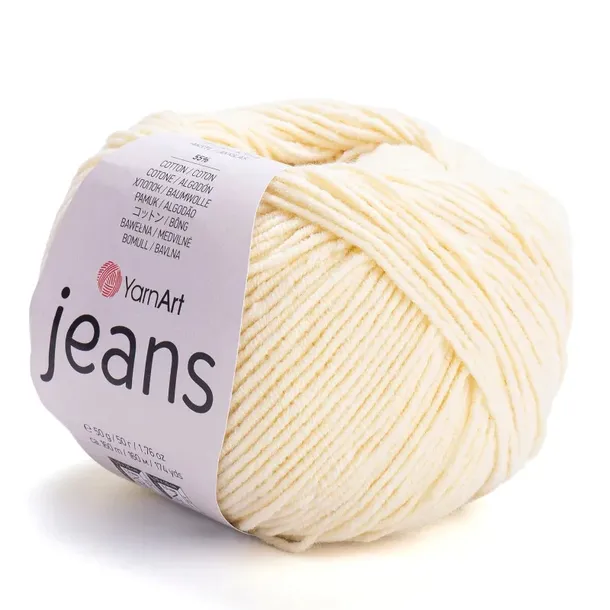 Włóczka YarnArt Jeans - 86 Ciemny Kremowy