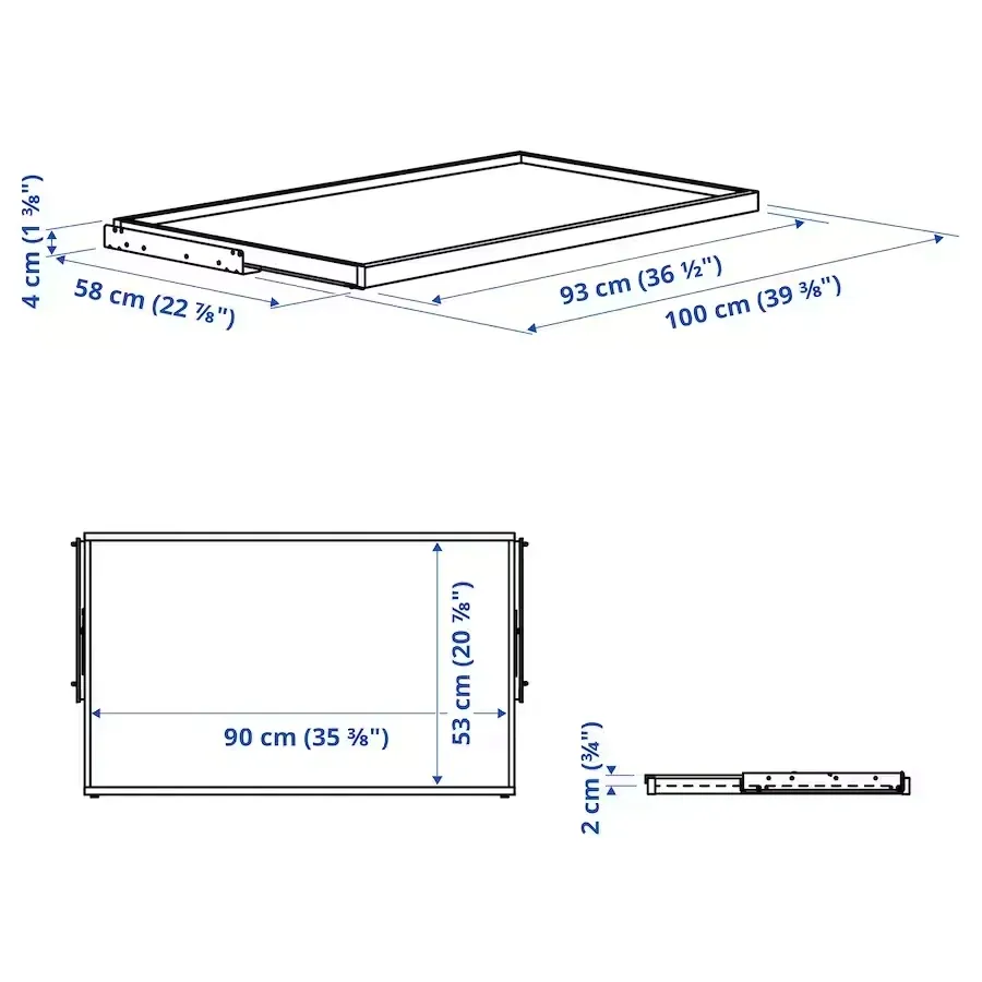 ikea-komplement-wysuwana-taca-dab-bejcowany-100x58-stan-nowy