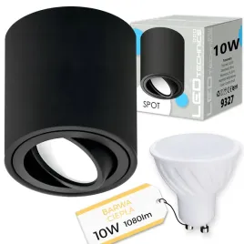 spot-oprawa-natynkowa-halogenowa-tuba-ruchoma-gu10-10w-ciepla-zarowka-led