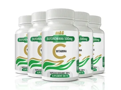 5 szt - mAG Witamina C buforowana 500 mg - 100 kaps