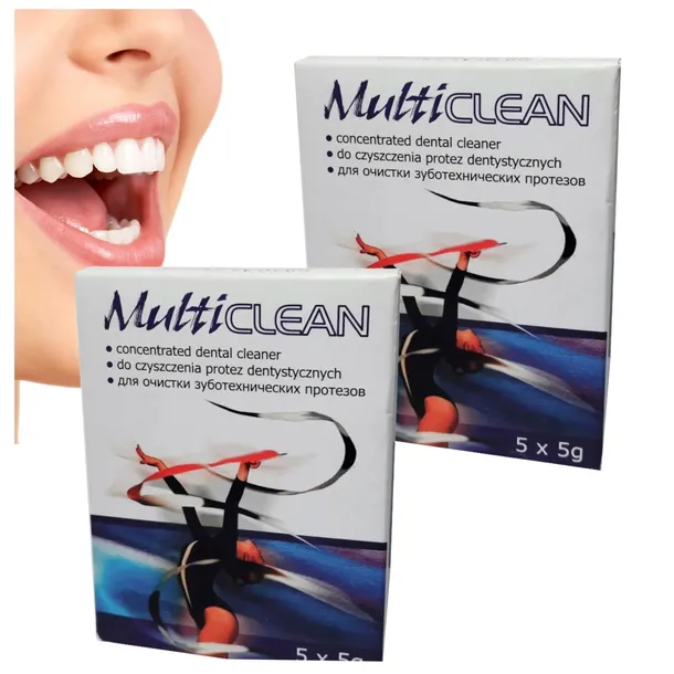 MULTICLEAN 10x5g proszek do czyszczenia protez