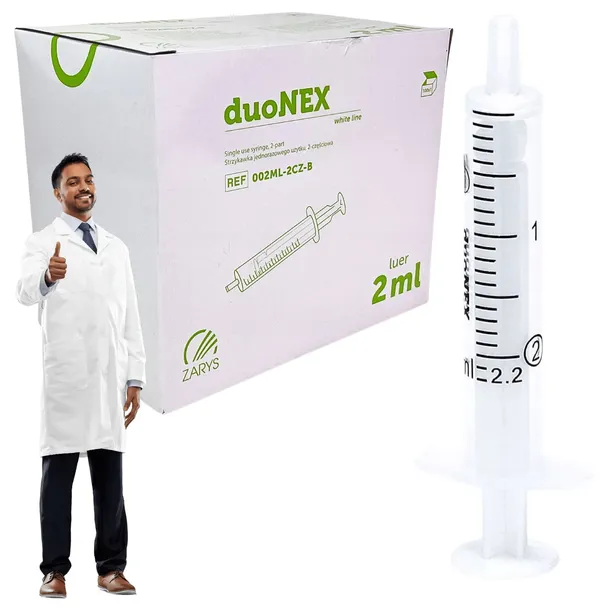 STRZYKAWKI 2 CZĘŚCIOWE LUER 2ml DuoNEX 100szt.