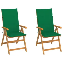 krzesla-ogrodowe-z-zielonymi-poduszkami-2-szt-drewno-tekowe