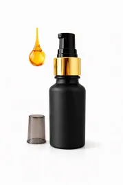 butelka-szklana-100ml-czarna-matowa-z-pompka-zloto-czarna-do-kremu-oleju