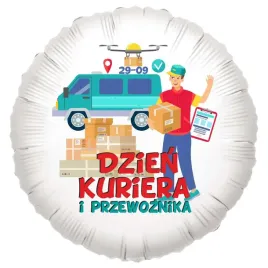 balon-foliowy-dzien-kuriera-i-przewoznika-z-autem-bialy-18-rnd