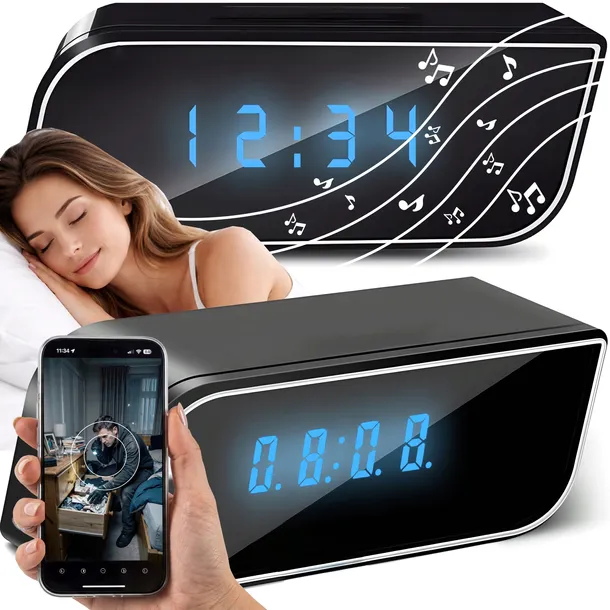 ZEGAR Z UKRYTA MINI KAMERA KAMERKA SZPIEGOWSKA WiFi BUDZIK FULL HD USB