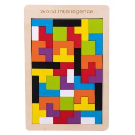 Zdjęcie produktu DREWNIANY TETRIS DREWNIANA UKŁADANKA EDUKACYKNA KLOCKI TANGRAM 40 ELEMENTÓW