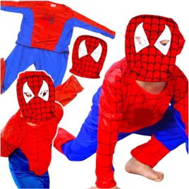 Zdjęcie produktu STRÓJ SPIDERMAN PAJĄK KOSTIUM + MASKA 3w1 PRZEBRANIE DLA CHŁOPCA  98-110 S
