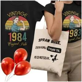 damska-koszulka-na-40-urodziny-oryginalna-vintage-torba-na-zakupy-gratis