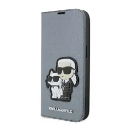 etui-iphone-14-pro-karl-lagerfeld-booktype-nft-saffiano-srebrny