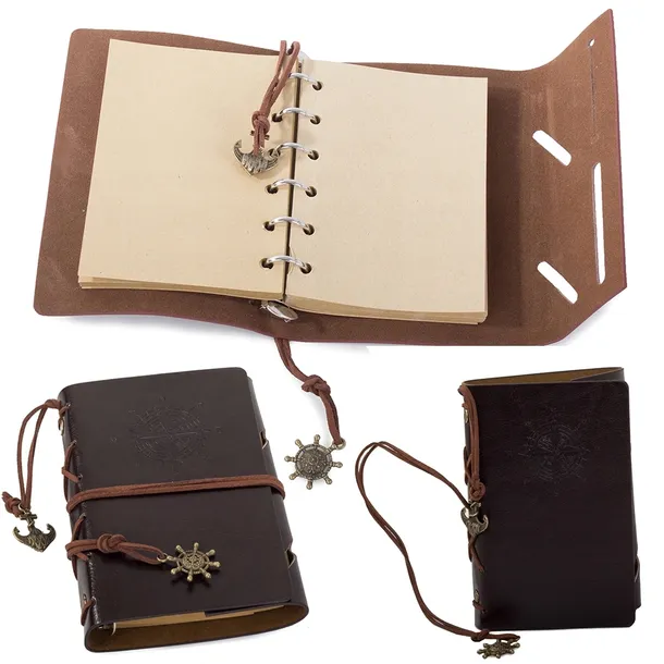 NOTES PODRÓŻNIKA PAMIĘTNIK DZIENNIK RETRO SKÓRZANA OKŁADKA VINTAGE NOTATNIK