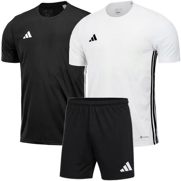 KOMPLET MĘSKI ADIDAS 2x KOSZULKA T-SHIRT + SPODENKI - STRÓJ SPORTOWY - M