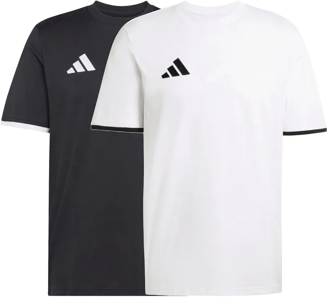 ZESTAW 2x KOSZULKA ADIDAS BAWEŁNIANA MĘSKA T-SHIRT biała + czarna - L