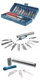 zestaw-skalpel-nozyk-modelarski-13-elementow-etui-waga-z-opakowaniem-0-2-kg-stan-nowy