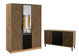 szafa-otwierana-z-lamelami-150cm-bali-lux-d3-komoda-150-dab-wotan-czarny