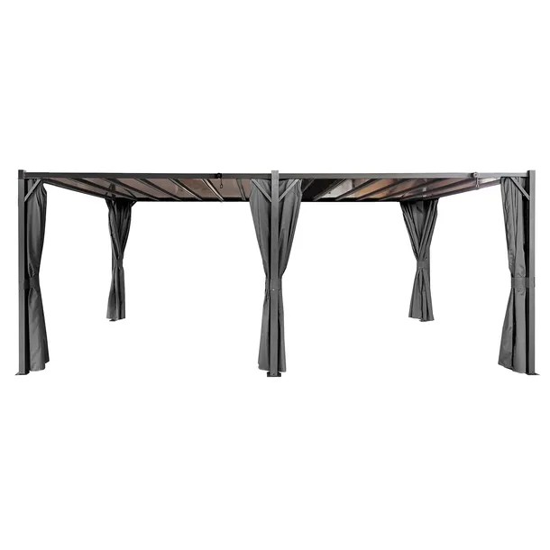 Pergola bioklimatyczna 3x6 z zasłonami ze składanym lamelowym dachem 18mkw
