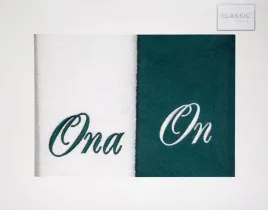 komplet-recznikow-w-pudelku-ona-i-on-50x90-bialy-ciemny-zielony