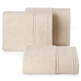 recznik-frotte-z-szeroka-bordiura-ornament-klas-50x90-bezowy