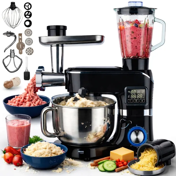 Robot kuchenny Robot Planetarny z Podgrzewaną Misą i Blenderem 2000W czarny