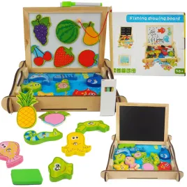 drewniana-tablica-dwustronna-pisanie-lowienie-rybek-wedki-rybki-owoce