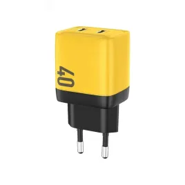 ladowarka-sieciowa-wekome-2x-usb-c-40w-gan-super-fast-zolta