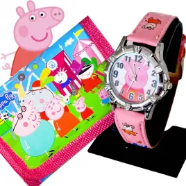 super-zestaw-dla-dziewczynki-zegarek-portfelik-swinka-peppa-eko-skora-2w1