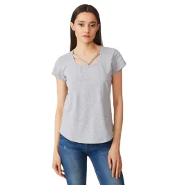 luzny-t-shirt-damski-bluzka-szary-ozdobny-dekolt-basic-krotki-rekaw-roz-l