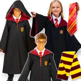 stroj-harry-potter-dla-dzieci-gryffindor-peleryna-czarodzieja-krawat-szalik