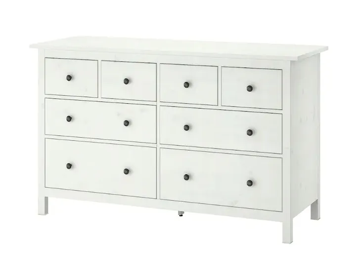 IKEA HEMNES Komoda, 8 szuflad, biała bejca, 160x96