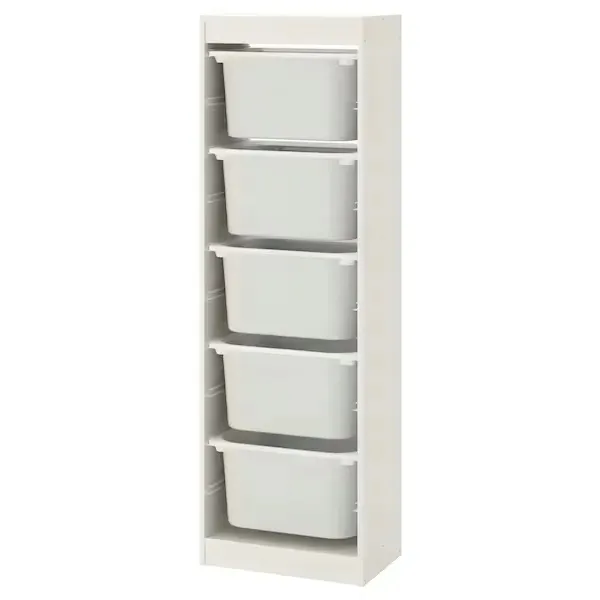 IKEA TROFAST regał BIAŁY+ 5 pojemników na zabawki
