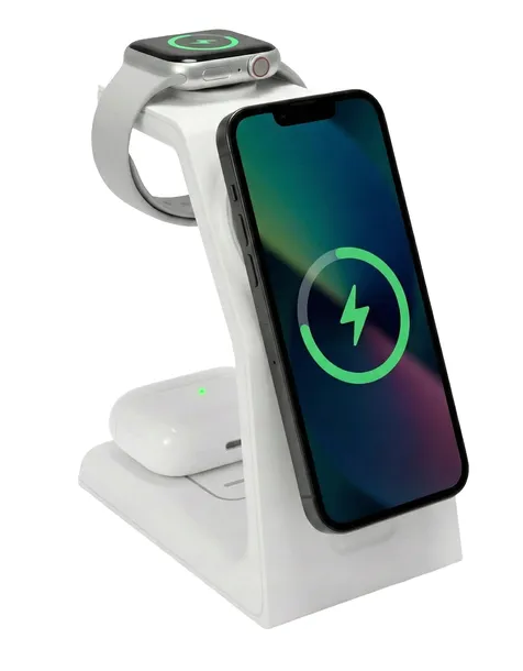 Ładowarka indukcyjna magnetyczna do IPHONE 13 14 15 16 APPLE iWATCH 3w1 15W
