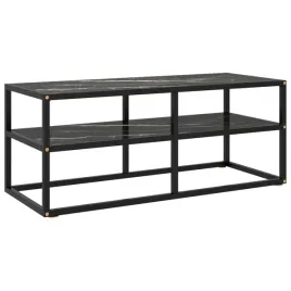 szafka-pod-telewizor-czarna-z-marmurowym-szklem-100x40x40-cm