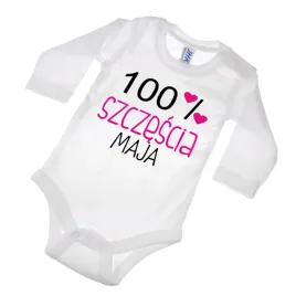 body-biale-100percent-szczescia-pink-podaj-imie