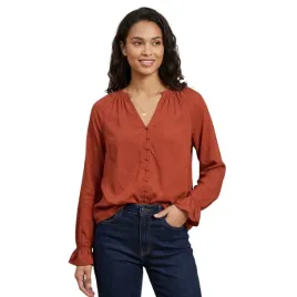 bluzka-damska-vila-vilmea-v-neck-prosta-brazowa-ze-wzorem