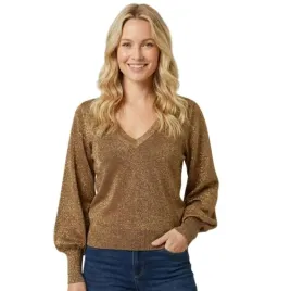 sweter-damski-vilaviklano-brazowy-blyszczacy-z-metaliczna-nicia