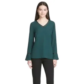 bluzka-damska-calvin-klein-zielona-luzna-elegancka-w-serek