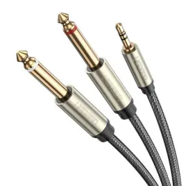 kabel-ugreen-av126-jack-35mm-trs-2x-jack-635mm-ts-2m-szary
