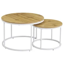 zestaw-2-stoliki-kawowe-loft-okragle-dab-nowoczesne-bialy-70-50-cm