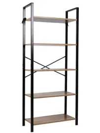 regal-polki-industrialny-loft-do-salonu-drabinka-dab-naturalny-153x66x30-cm