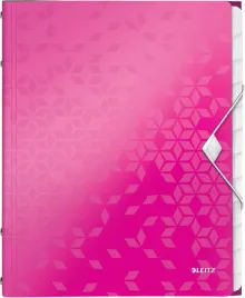teczka-organizer-a4-firmy-leitz-na-200-kartek-z-zakladkami-na-gumke-rozowy