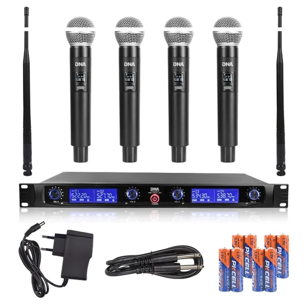 DNA WM4 VOCAL SET ZESTAW BEZPRZEWODOWY ODBIORNIK 4 MIKROFONY DO RĘKI
