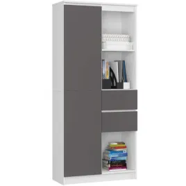 regal-biurowy-polki-szuflady-ordo-plus-80x35x180-cm-bialy-grafit-mat