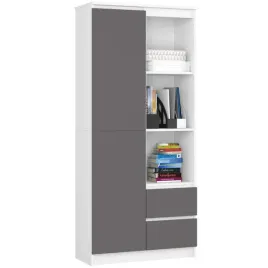 regal-biurowy-zamykany-2-szuflady-ordo-plus-80x35x180-cm-bialy-grafit