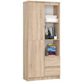 regal-biurowy-zamykany-2-szuflady-ordo-plus-80x35x180-cm-dab-sonoma-m