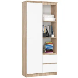 regal-biurowy-zamykany-2-szuflady-ordo-plus-80x35x180-cm-dab-sonoma-b
