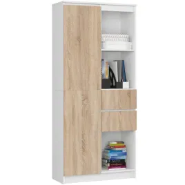 regal-biurowy-polki-szuflady-ordo-plus-80x35x180-cm-bialy-dab-sonoma