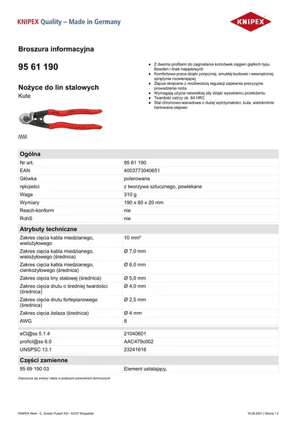 nozyce-do-lin-stalowych-kn-95-61-190-marka-knipex-informacje-dodatkowe-hartowane-szczeki