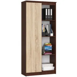 regal-biurowy-zamykany-polki-ordo-80x35x180-cm-wenge-dab-sonoma-mat
