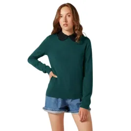 sweter-damski-naf-naf-fly-szmaragdowy-ze-stojka-falbanka