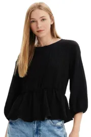 bluzka-damska-desigual-top-czarny-baskinka-tekstura
